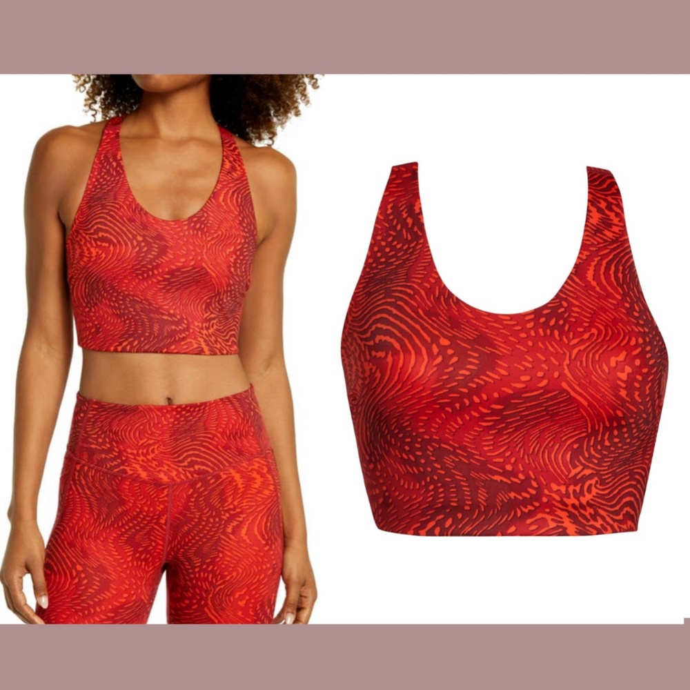 NWT‎ Zella [ Medium ] Studio Lite Longline Sports Bra in Red Samba Gracie